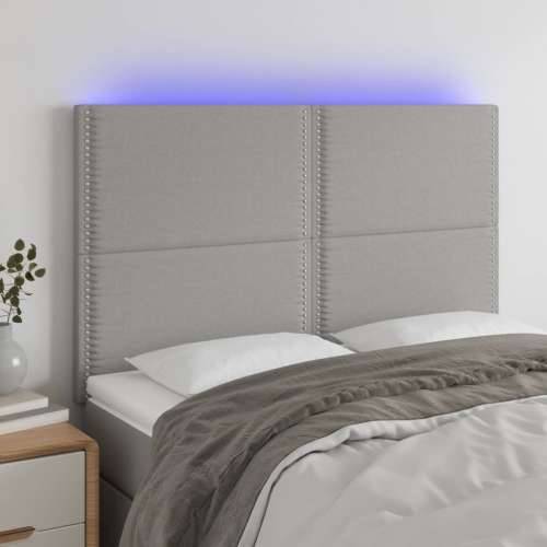 LED uzglavlje svjetlosivo 144x5x118/128 cm od tkanine - Svjetlosiva 144 x 5 x 118/128 cm 1 Cijena