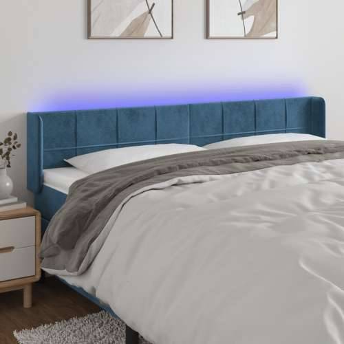 LED uzglavlje tamnoplavo 183x16x78/88 cm baršunasto - Tamno plava 183 x 16 x 78/88 cm 1 Cijena
