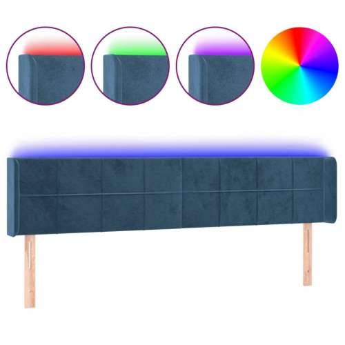 LED uzglavlje tamnoplavo 183x16x78/88 cm baršunasto - Tamno plava 183 x 16 x 78/88 cm 1 Cijena