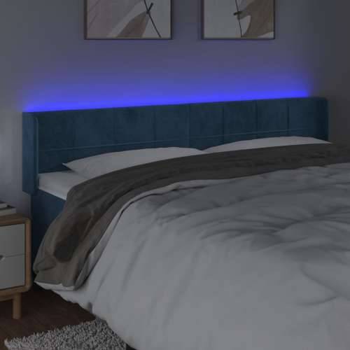 LED uzglavlje tamnoplavo 183x16x78/88 cm baršunasto - Tamno plava 183 x 16 x 78/88 cm 1 Cijena