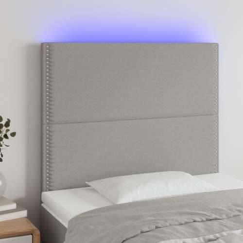 LED uzglavlje svjetlosivo 100x5x118/128 cm od tkanine - Svjetlosiva 100 x 5 x 118/128 cm 1 Cijena