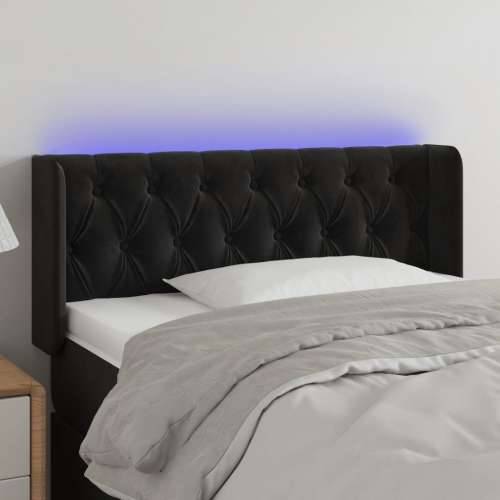 LED uzglavlje crno 93x16x78/88 cm baršunasto - Crna 93 x 16 x 78/88 cm 1 Cijena