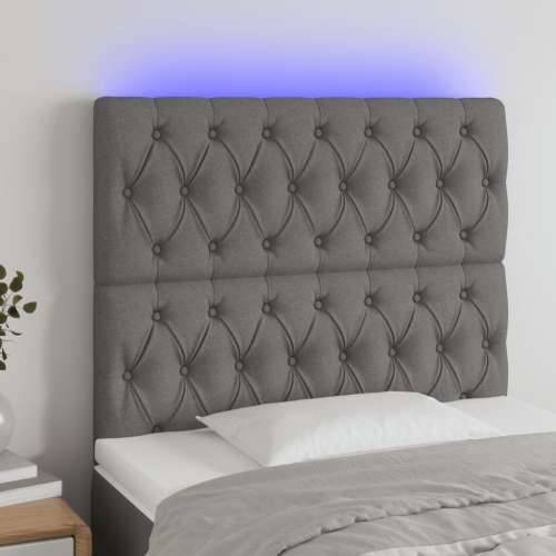 LED uzglavlje tamnosivo 90x7x118/128 cm od tkanine - Tamno siva 90 x 7 x 118/128 cm 1 Cijena