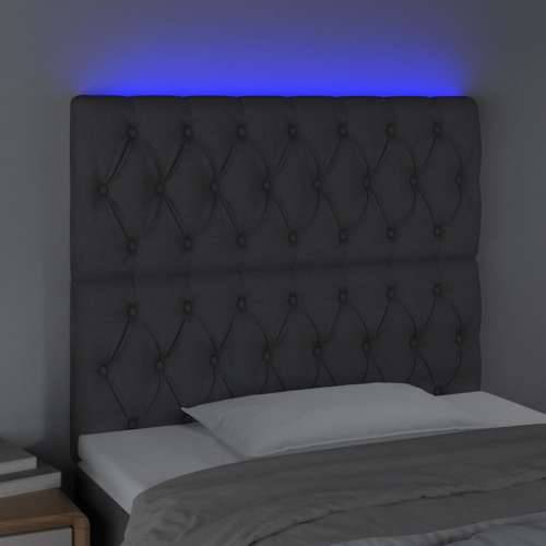 LED uzglavlje tamnosivo 90x7x118/128 cm od tkanine - Tamno siva 90 x 7 x 118/128 cm 1 Cijena