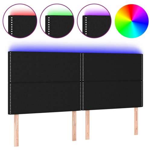 LED uzglavlje crno 200x5x118/128 cm od tkanine - Crna 200 x 5 x 118/128 cm 1 Cijena