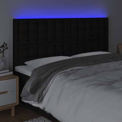 LED uzglavlje crno 160x5x118/128 cm od tkanine - Crna 160 x 5 x 118/128 cm 1 Cijena