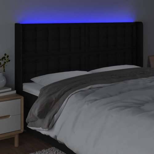 LED uzglavlje crno 183 x 16 x 118/128 cm od tkanine - Crna 183 x 16 x 118/128 cm 1 Cijena
