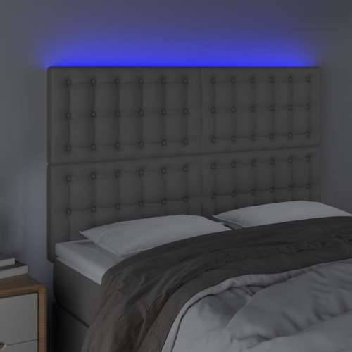 LED uzglavlje sivo 144x5x118/128 cm od umjetne kože - Siva 144 x 5 x 118/128 cm 1 Cijena
