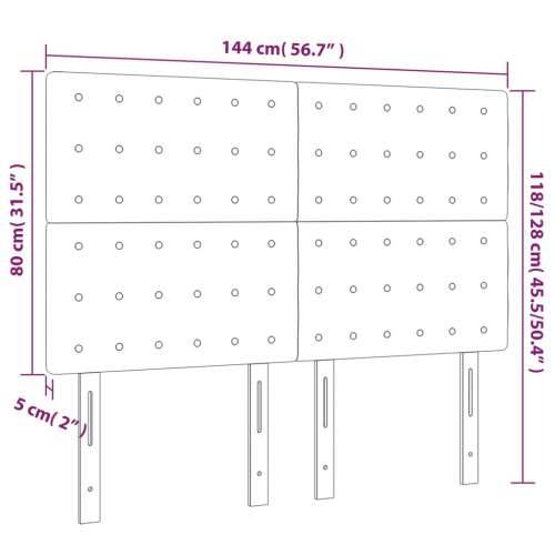 LED uzglavlje sivo 144x5x118/128 cm od umjetne kože - Siva 144 x 5 x 118/128 cm 1 Cijena