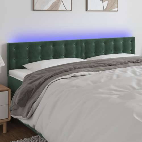 LED uzglavlje tamnozeleno 160x5x78/88 cm baršunasto - Tamnozelena 160 x 5 x 78/88 cm 1 Cijena