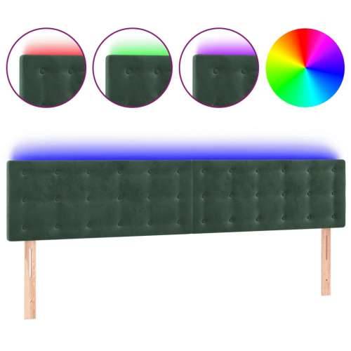 LED uzglavlje tamnozeleno 160x5x78/88 cm baršunasto - Tamnozelena 160 x 5 x 78/88 cm 1 Cijena