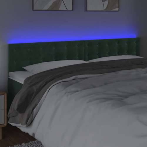 LED uzglavlje tamnozeleno 160x5x78/88 cm baršunasto - Tamnozelena 160 x 5 x 78/88 cm 1 Cijena