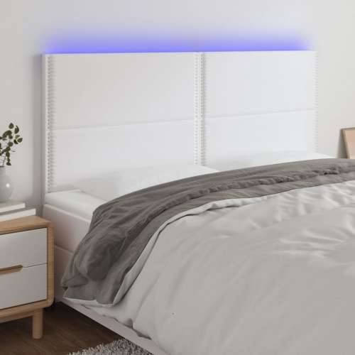 LED uzglavlje bijelo 160x5x118/128 cm od umjetne kože - Bijela 160 x 5 x 118/128 cm 1 Cijena