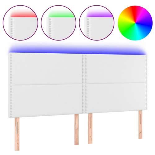 LED uzglavlje bijelo 160x5x118/128 cm od umjetne kože - Bijela 160 x 5 x 118/128 cm 1 Cijena