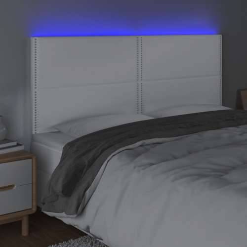 LED uzglavlje bijelo 160x5x118/128 cm od umjetne kože - Bijela 160 x 5 x 118/128 cm 1 Cijena