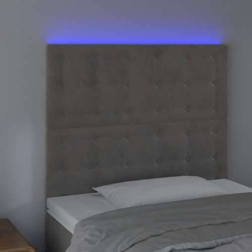 LED uzglavlje svjetlosivo 80x5x118/128 cm baršunasto - Svjetlosiva 80 x 5 x 118/128 cm 1 Cijena