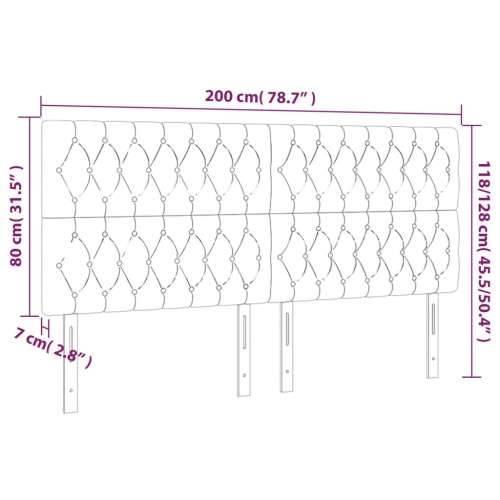 LED uzglavlje tamnosivo 200x7x118/128 cm od tkanine - Tamno siva 200 x 7 x 118/128 cm 1 Cijena