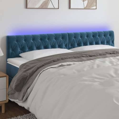 LED uzglavlje tamnoplavo 180x7x78/88 cm baršunasto - Tamno plava 180 x 7 x 78/88 cm 1 Cijena