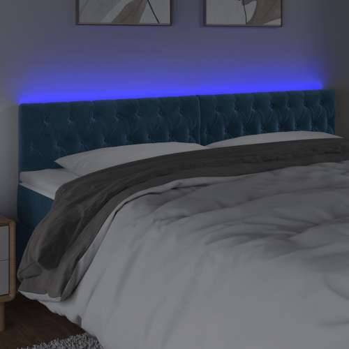 LED uzglavlje tamnoplavo 180x7x78/88 cm baršunasto - Tamno plava 180 x 7 x 78/88 cm 1 Cijena