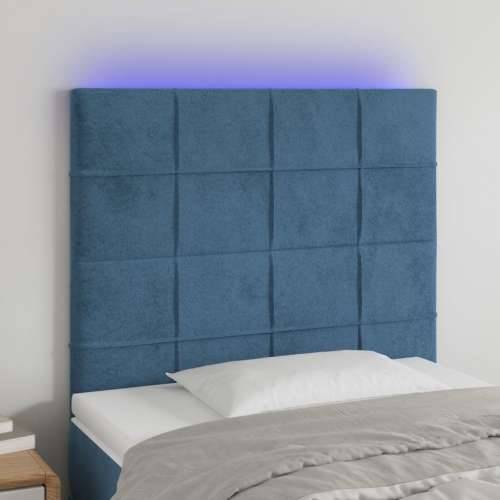 LED uzglavlje tamnoplavo 90x5x118/128 cm baršunasto - Tamno plava 90 x 5 x 118/128 cm 1 Cijena