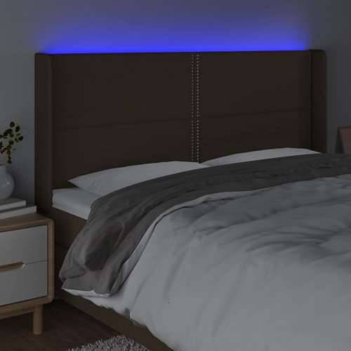 LED uzglavlje tamnosmeđe 163x16x118/128 cm od tkanine - Tamno smeđa 163 x 16 x 118/128 cm 1 Cijena
