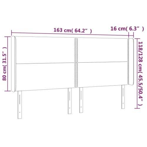 LED uzglavlje tamnosmeđe 163x16x118/128 cm od tkanine - Tamno smeđa 163 x 16 x 118/128 cm 1 Cijena