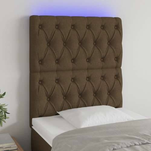 LED uzglavlje tamnosmeđe 80x7x118/128 cm od tkanine - Tamno smeđa 80 x 7 x 118/128 cm 1 Cijena