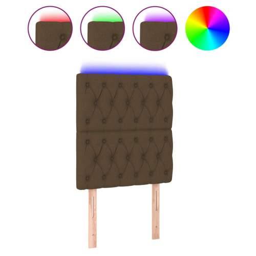 LED uzglavlje tamnosmeđe 80x7x118/128 cm od tkanine - Tamno smeđa 80 x 7 x 118/128 cm 1 Cijena