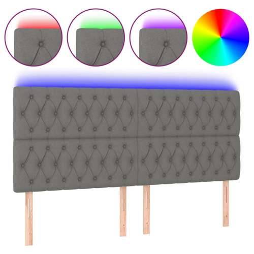 LED uzglavlje tamnosivo 180x7x118/128 cm od tkanine - Tamno siva 180 x 7 x 118/128 cm 1 Cijena