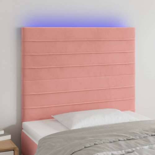 LED uzglavlje ružičasto 80x5x118/128 cm baršunasto - Ružičasta 80 x 5 x 118/128 cm 1 Cijena