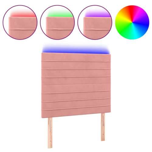 LED uzglavlje ružičasto 80x5x118/128 cm baršunasto - Ružičasta 80 x 5 x 118/128 cm 1 Cijena