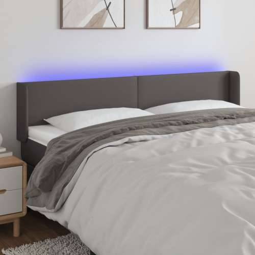 LED uzglavlje sivo 163x16x78/88 cm od umjetne kože - Siva 163 x 16 x 78/88 cm 1 Cijena