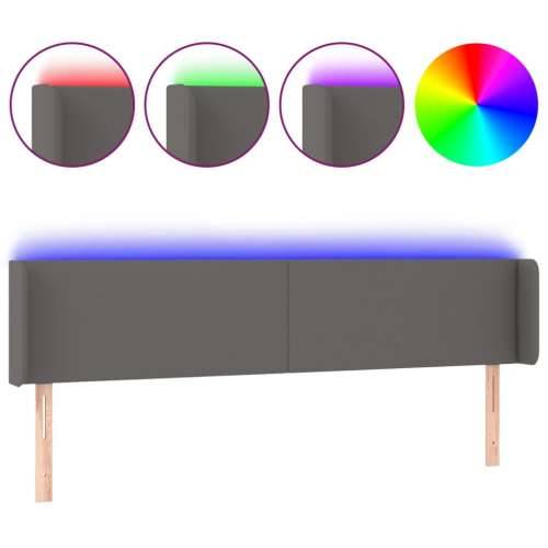 LED uzglavlje sivo 163x16x78/88 cm od umjetne kože - Siva 163 x 16 x 78/88 cm 1 Cijena