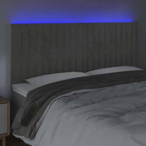 LED uzglavlje svjetlosivo 180x5x118/128 cm baršunasto - Svjetlosiva 180 x 5 x 118/128 cm 1 Cijena