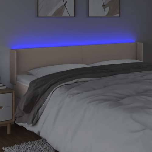 LED uzglavlje boja cappuccina 163x16x78/88 cm od umjetne kože - Boja cappuccina 163 x 16 x 78/88 cm 1 Cijena