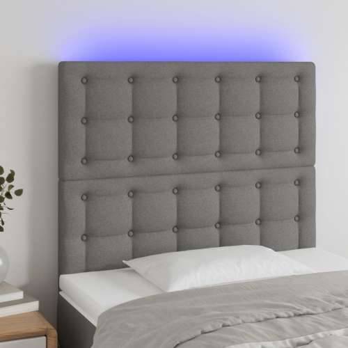 LED uzglavlje tamnosivo 90x5x118/128 cm od tkanine - Tamno siva 90 x 5 x 118/128 cm 1 Cijena