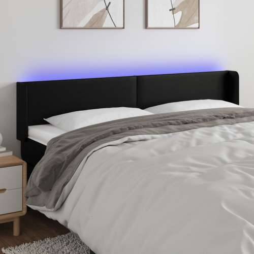 LED uzglavlje crno 163x16x78/88 cm od umjetne kože - Crna 163 x 16 x 78/88 cm 1 Cijena