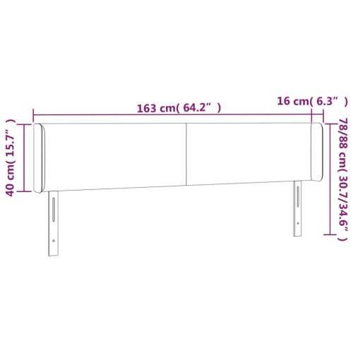 LED uzglavlje crno 163x16x78/88 cm od umjetne kože - Crna 163 x 16 x 78/88 cm 1 Cijena