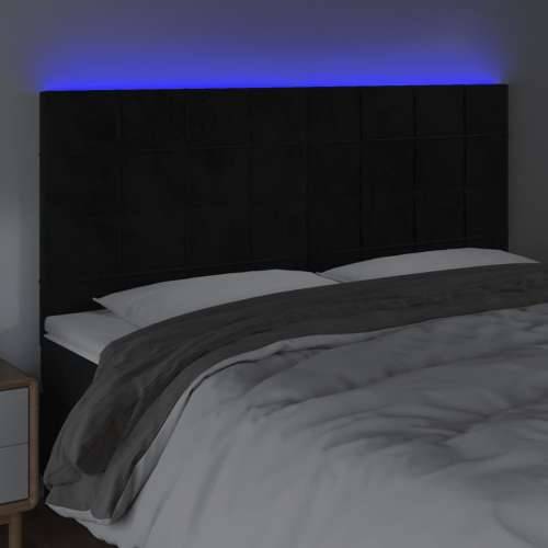 LED uzglavlje crno 160x5x118/128 cm baršunasto - Crna 160 x 5 x 118/128 cm 1 Cijena