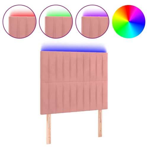 LED uzglavlje ružičasto 80x5x118/128 cm baršunasto - Ružičasta 80 x 5 x 118/128 cm 1 Cijena