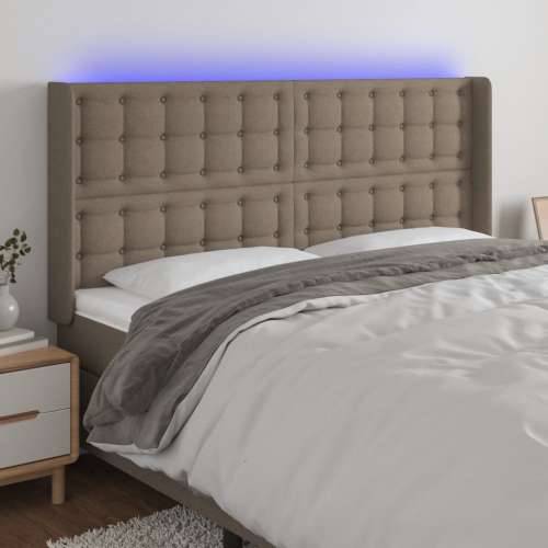 LED uzglavlje smeđesivo 183 x 16 x 118/128 cm od tkanine - Sivo-smeđa 183 x 16 x 118/128 cm 1 Cijena