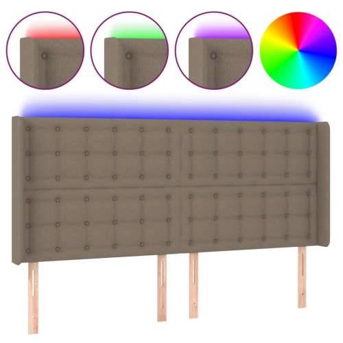 LED uzglavlje smeđesivo 183 x 16 x 118/128 cm od tkanine - Sivo-smeđa 183 x 16 x 118/128 cm 1 Cijena