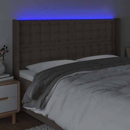 LED uzglavlje smeđesivo 183 x 16 x 118/128 cm od tkanine - Sivo-smeđa 183 x 16 x 118/128 cm 1 Cijena