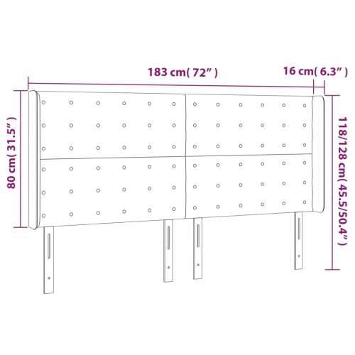 LED uzglavlje smeđesivo 183 x 16 x 118/128 cm od tkanine - Sivo-smeđa 183 x 16 x 118/128 cm 1 Cijena