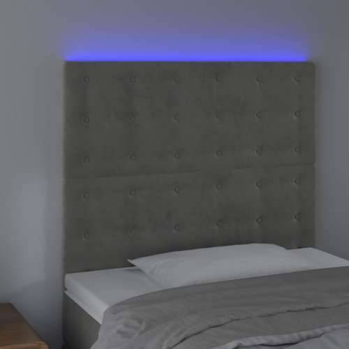 LED uzglavlje svjetlosivo 90x5x118/128 cm baršunasto - Svjetlosiva 90 x 5 x 118/128 cm 1 Cijena