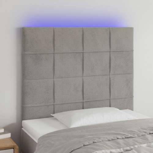 LED uzglavlje svjetlosivo 90x5x118/128 cm baršunasto - Svjetlosiva 90 x 5 x 118/128 cm 1 Cijena