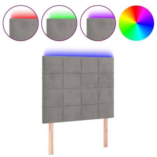 LED uzglavlje svjetlosivo 90x5x118/128 cm baršunasto - Svjetlosiva 90 x 5 x 118/128 cm 1 Cijena