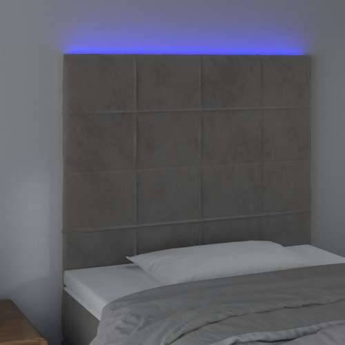 LED uzglavlje svjetlosivo 90x5x118/128 cm baršunasto - Svjetlosiva 90 x 5 x 118/128 cm 1 Cijena