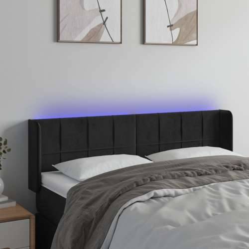 LED uzglavlje crno 147x16x78/88 cm baršunasto - Crna 147 x 16 x 78/88 cm 1 Cijena