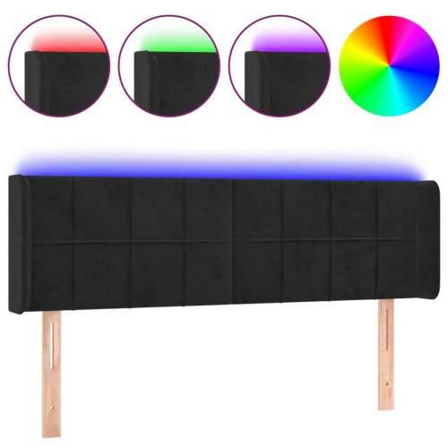 LED uzglavlje crno 147x16x78/88 cm baršunasto - Crna 147 x 16 x 78/88 cm 1 Cijena